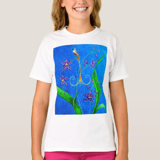 Happy Hawaiian Orchid Bird T-shirt