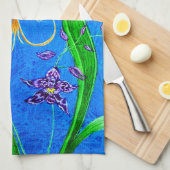 Happy Hawaiian Orchid Bird Theedoek (Quarter Fold)