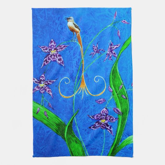 Happy Hawaiian Orchid Bird Theedoek (Verticaal)