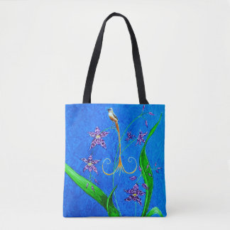 Happy Hawaiian Orchid Bird Tote Bag
