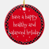 Happy Healthy Balanced Pilates Holiday Keramisch Ornament (Achterkant)