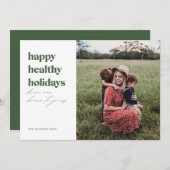 Happy Healthy Feestdagen Foto Feestdagenkaart (Voorkant / Achterkant)