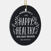 Happy Healthy Holiday | Vakantievorming Keramisch Ornament (Rechts)