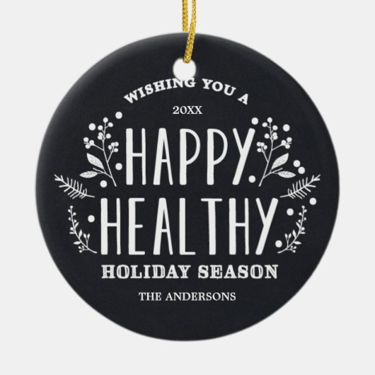 Happy Healthy Holiday | Vakantievorming Keramisch Ornament (Voorkant)