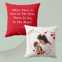 Happy Heart Aangepast Foto Pillow Red
