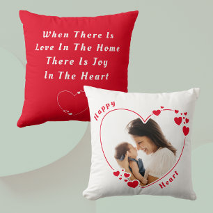 Happy Heart Aangepast Foto Pillow Red Kussen