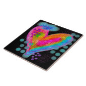 Happy Heart Abstract digitaal schilderen Tegeltje (Zijkant)