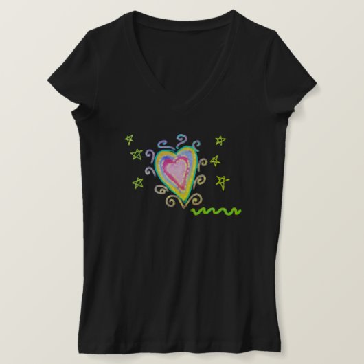 Happy Heart Abstracte Wearable Art T-shirt (Design voorkant)