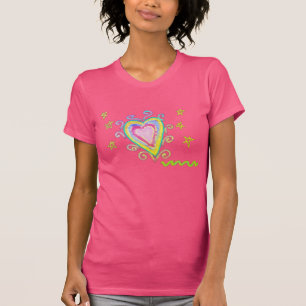 Happy Heart Abstracte Wearable Art T-shirt