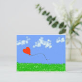 Happy Heart-ballon Briefkaart (Staand voorkant)