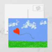 Happy Heart-ballon Briefkaart (Voorkant / Achterkant)