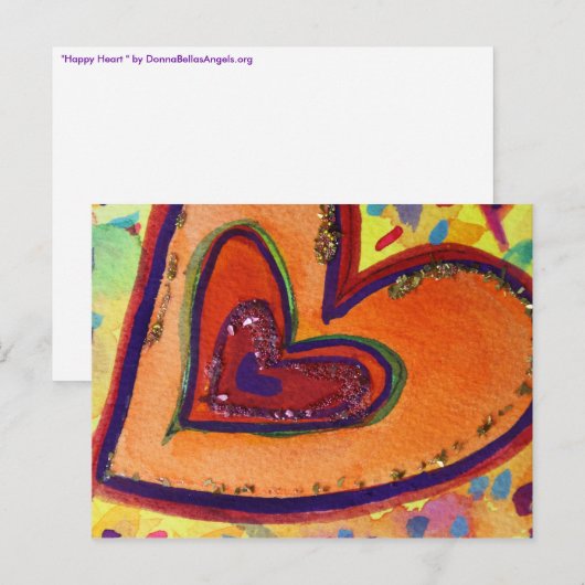 Happy Heart Briefkaart (Voorkant / Achterkant)
