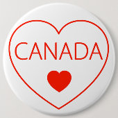 Happy Heart Canada Ronde Button 6,0 Cm (Voorkant)