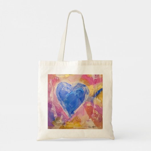 Happy Heart Canvas tas met kunst van Pedie Wolfond (Achterkant)