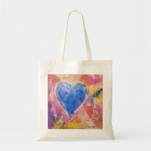 Happy Heart Canvas tas met kunst van Pedie Wolfond (Voorkant)