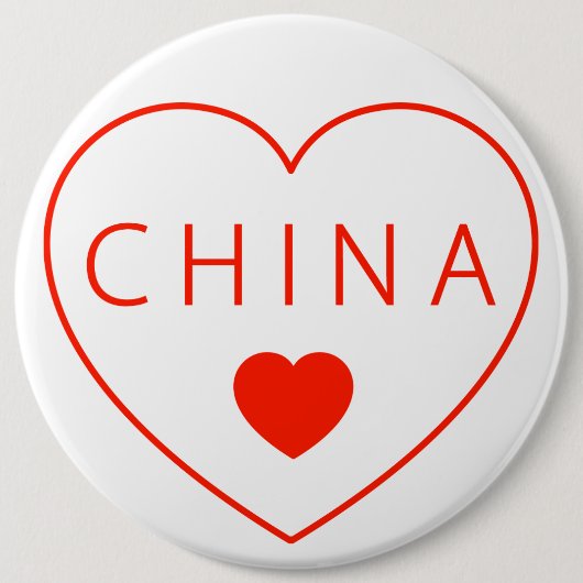 Happy Heart China Ronde Button 6,0 Cm (Voorkant)
