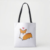 Happy Heart Corgi Bag () Tote Bag (Voorkant)