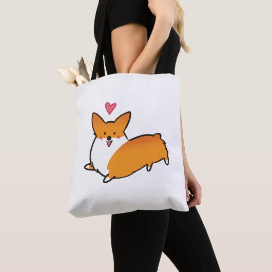 Happy Heart Corgi Bag () Tote Bag (Dichtbij)