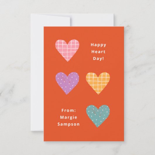 Happy Heart Day Pastel Hearts Classroom Valentijn Kaart (Voorkant)