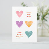 Happy Heart Day Pastel Hearts Classroom Valentijn Kaart (Staand voorkant)