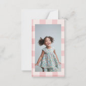 Happy Heart Day Pink Gingham Valentine's Classroom Notitiekaartje (Achterkant)