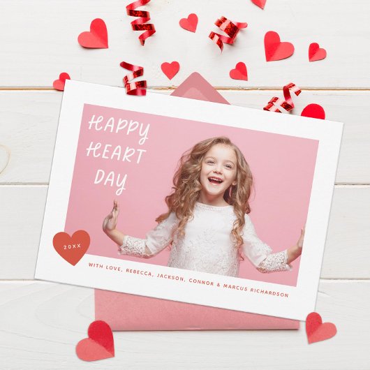 Happy Heart Day Valentijn Foto Feestdagenkaart