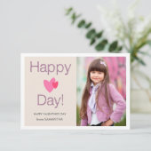 Happy Heart Day Valentijnse fotokaart Kaart (Staand voorkant)