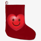 Happy Heart Emoji Grote Kerstsok (Voorkant)