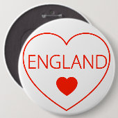 Happy Heart England Ronde Button 6,0 Cm (Voorkant /achterkant)