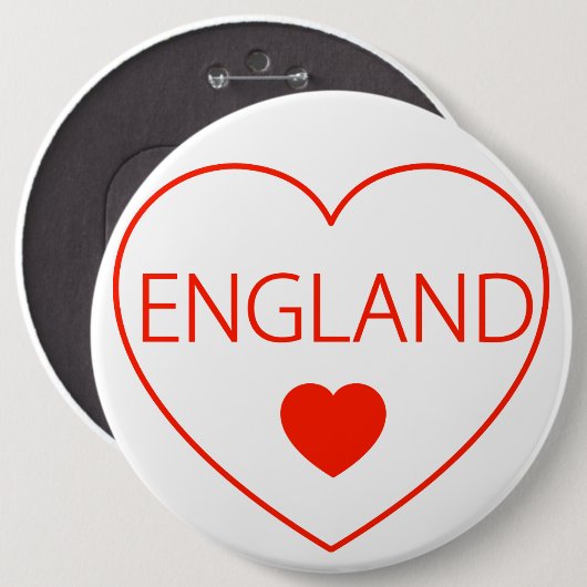 Happy Heart England Ronde Button 6,0 Cm (Voorkant /achterkant)