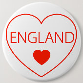 Happy Heart England Ronde Button 6,0 Cm (Voorkant)