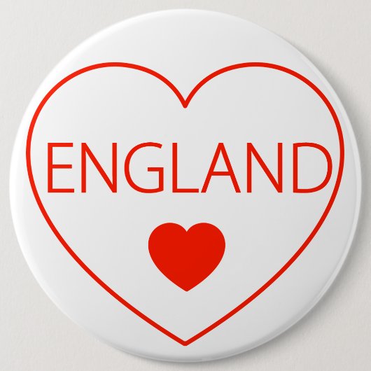 Happy Heart England Ronde Button 6,0 Cm (Voorkant)