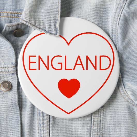 Happy Heart England Ronde Button 6,0 Cm (In situ)