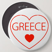 Happy Heart Griekenland Ronde Button 6,0 Cm (Voorkant /achterkant)