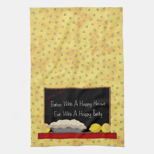 Happy Heart Happy Belly Kitchen Towel Theedoek (Verticaal)