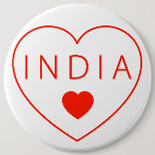 Happy Heart India Ronde Button 6,0 Cm (Voorkant)