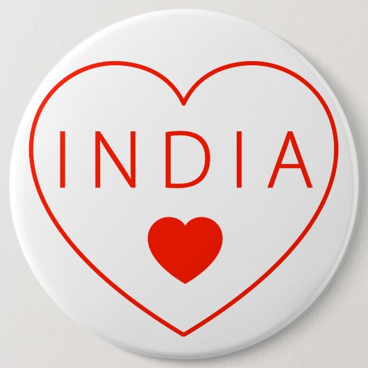 Happy Heart India Ronde Button 6,0 Cm (Voorkant)
