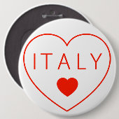 Happy Heart Italië Ronde Button 6,0 Cm (Voorkant /achterkant)