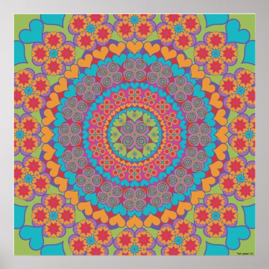 Happy Heart Mandala 1 Poster (Voorkant)