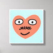 Happy Heart - Met snor (1 van 4) Canvas Afdruk (Voorkant)