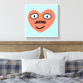 Happy Heart - Met snor (1 van 4) Canvas Afdruk (Insitu (Slaapkamer))