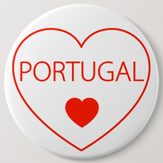Happy Heart Portugal Ronde Button 6,0 Cm (Voorkant)