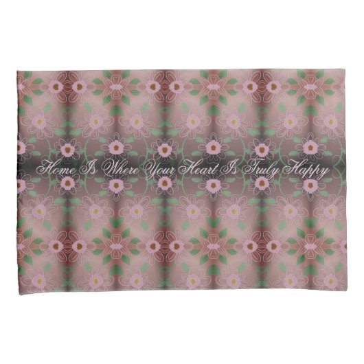 Happy Heart Roze Kussen Hoesje Set Kussensloop (Voorkant-Rechts)