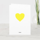 Happy Heart`s Day Yellow Heart Valentijn`s Day Feestdagen Kaart (Achterkant)
