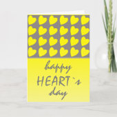 Happy Heart`s Day Yellow Heart Valentijn`s Day Feestdagen Kaart (Voorkant)