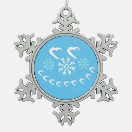 Happy Heart Snowflake Ornament (Voorkant)