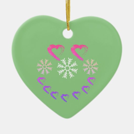 Happy Heart Snowflake Ornament (Voorkant)