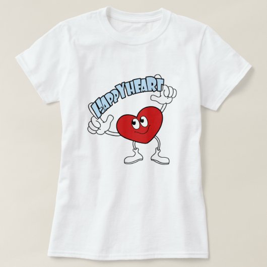 Happy Heart T-shirt – Cute Cartoon Love Design (Design voorkant)