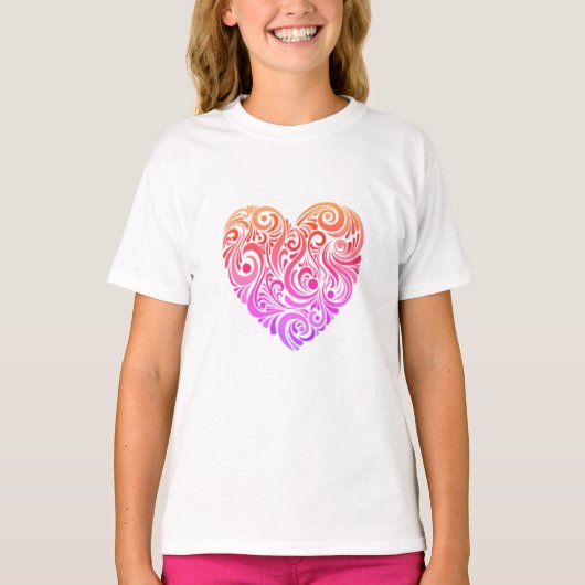 Happy Heart T-Shirt voor meisjes (Voorkant)