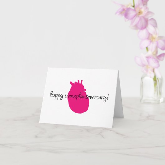 Happy Heart Transplantaversary Script Notecard Kaart (Orchidee)